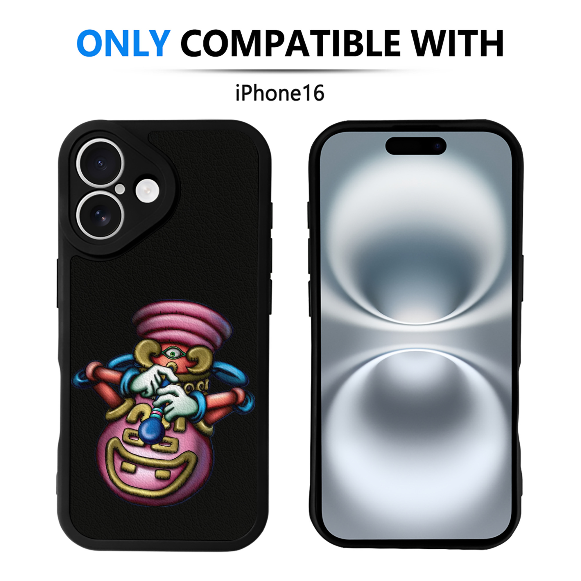 （画像用） 遊☆戯☆王 Yu-Gi-Oh! 【iPhone 16シリーズ対応】シリコンスマホケース（レザー調） 材質：シリコン